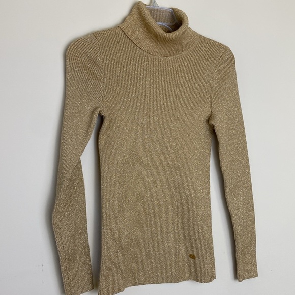 Lauren Ralph Lauren Cotton Gold Metallic Sweaters for Women, Size M - Picture 2 of 11